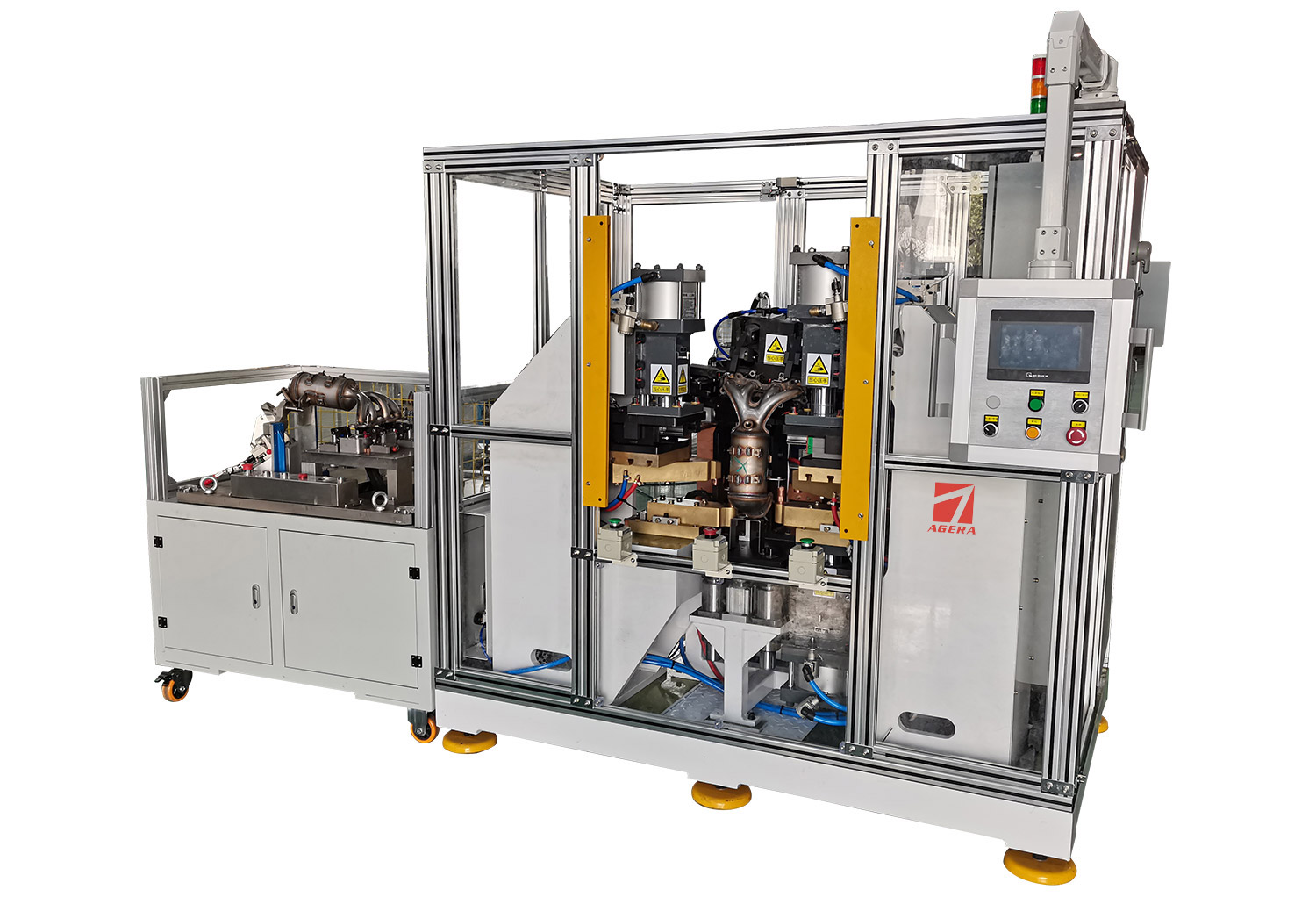 排气管支架螺栓双头点焊机定制项目介绍 排气管支架螺栓双头点焊机定制项目介绍