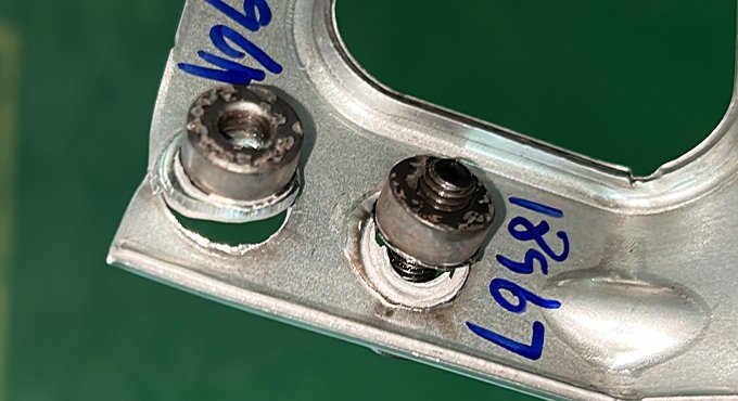 螺母焊接后测试结果